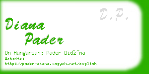 diana pader business card